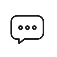Simple Line Chat Bubble with Three Dots Speech Element Icon vector
