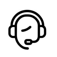 Minimalist Outline Headphone Customer Service Support Call Center Icon vector