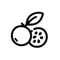 Simple Outline Citrus Fruit with Slice Minimalist Food Icon vector