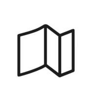 Minimalist Outline Style Simple Folded Brochure Leaflet Guide Information Icon vector