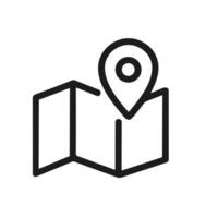 Simple Line Style Map Location Pin Point Navigation Icon Sign vector