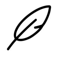 Simple Outline Single Feather Fluffy Detail Symbol Design Element Illustration vector