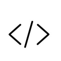 Simple Line Art Programming Code Symbol Bracket Icon Illustration vector
