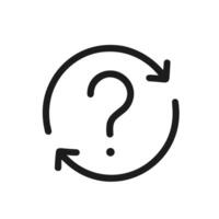 Handdrawn Outline Question Mark Circle Arrow Symbol Business Icon vector