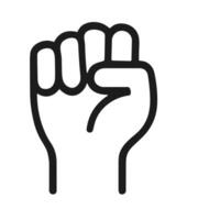 Simple Black Outline Handdrawn Fist Clenched Gesture Symbol Shape Icon vector