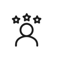 Thin Line Person with Star Rating Customer Satisfaction Icon Graphic vector