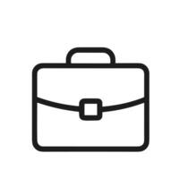 Minimalist Outline Job Interview Briefcase Business Case Icon Symbol vector