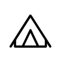 Minimalist Line Drawing Tent Structure Camping Shelter Simple Icon vector