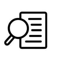 Simple Line Drawing Document with Magnifying Glass Examination Icon vector