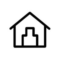 Simple Outline Inside Building Person House Sign Shape Icon Element vector