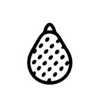 Simple Handdrawn Pear Fruit with Dot Pattern Isolated Illustration vector