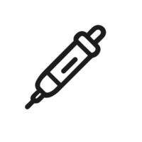 Simple Outline Medical Syringe Injection Tool Line Art Icon Design vector