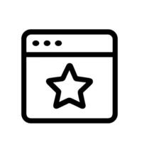 Simple Line Art Favorite Star Icon Browser Window Interface Element vector