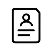 Simple Outline Human Profile Contact Information Icon for User Interface vector