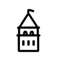 Minimalist Outline Structure Architecture Building Landmark Simple Icon Element vector