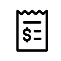 Outline Simple Dollar Sign Receipt Paper Business Invoice Document Icon vector