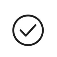 Outline Handdrawn Circle Checkmark Sign Shape Graphic Element Illustration vector