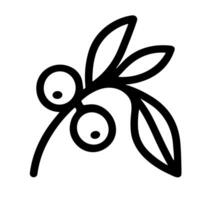 Simple Outline Berry Branch Line Art Illustration Botanical Element vector