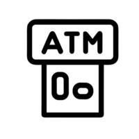 Simple Line ATM Machine Minimalist Interface Symbol Shape Icon vector