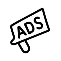 Simple Line Art Advertisement Signage Board Promotion Concept Illustration vector