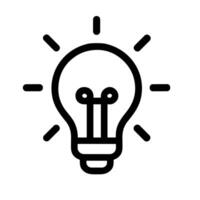Minimalist Line Lightbulb Idea Concept Creative Innovation Lamp Icon vector