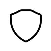 Simple Outline Empty Shield Shape Symbol Icon Graphic Element vector