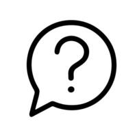 Minimalist Line Art Question Mark in Speech Bubble Symbol Icon vector