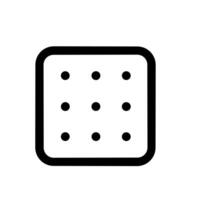 Minimalist Outline Square Nine Dot Grid Pattern Shape Icon Symbol vector