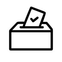 Simple Outline Ballot Box with Checkmark on Envelope Icon Design vector