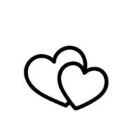 Simple Outline Two Hearts Romantic Relationship Symbol Element Icon vector