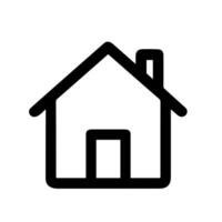 Simple Lineart Home Outline Icon Shape Building Symbol Representation vector
