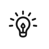 Minimalist Outline Lightbulb Idea Creative Thinking Symbol Shape Icon Element vector
