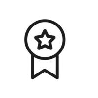 Simple Line Award Badge with Star Ribbon Icon Design Element vector