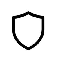 Simple Outline Minimalist Shield Security Symbol Shape Design Element Icon vector