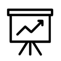 Minimalist Outline Presentation Board with Growing Chart Line and Upward Arrow Icon vector