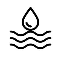 Minimalist Outline Water Drop Wave Symbol Shape Icon Element Design vector