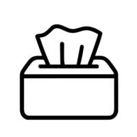 Minimalist Outline Tissue Box With Tissues Sanitary Paper Hygiene Icon vector