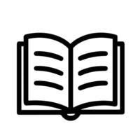 Simple Line Art Open Book Reading Education Learning Symbol Icon vector