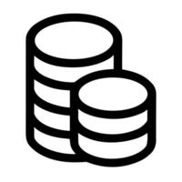 Simple Lineart Stack of Coins Finance Symbol Icon Design vector