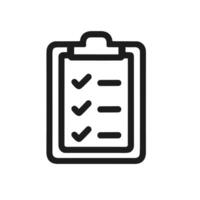 Outline Simple Clipboard Checklist Document With Tick Marks Business Icon vector