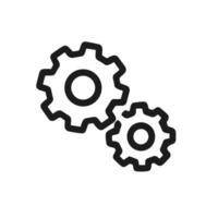 Simple Outline Handdrawn Gear Mechanism Process Concept Icon Design vector