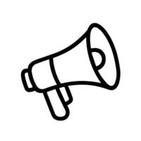 Simple Line Megaphone Announcement Tool Communication Marketing Broadcast Outline Icon vector