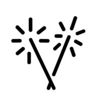 Simple Outline Sparkler Stick Celebration Festive Event Icon Symbol Design vector