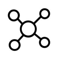 Simple Outline Circular Molecule Structure Scientific Diagram Graphic Icon vector