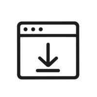 Minimalist Outline Website Download Arrow Button Interface Element Icon vector