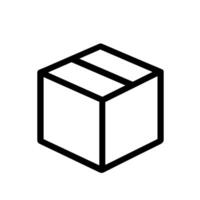 Simple Line Art Cardboard Box Packaging Container Icon Illustration vector