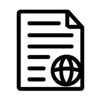 Simple Line Global Document Paper Sheet File Outline Icon vector