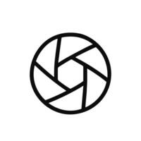 Minimalist Line Style Camera Shutter Aperture Icon Symbol in Simple Circle vector
