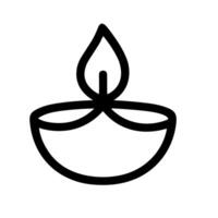 Simple Line Diwali Lamp Celebration Symbol Design Element Icon vector