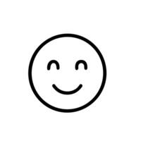 Minimalist Line Drawing Smiling Face Icon with Closed Eyes Expression vector